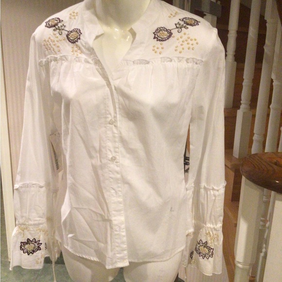 NWT cotton boho long sleeve blouse - Picture 5 of 6